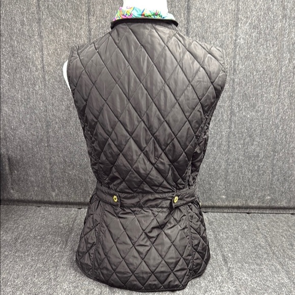 Lilly Pulitzer Quilted Black and Gold Vest - Picture 3 of 7